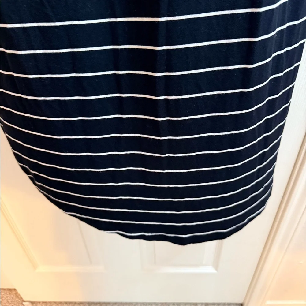 C&C California Womens  Black White Striped Maxi Dress Sleeveless Keyhole Back L - Picture 9 of 12